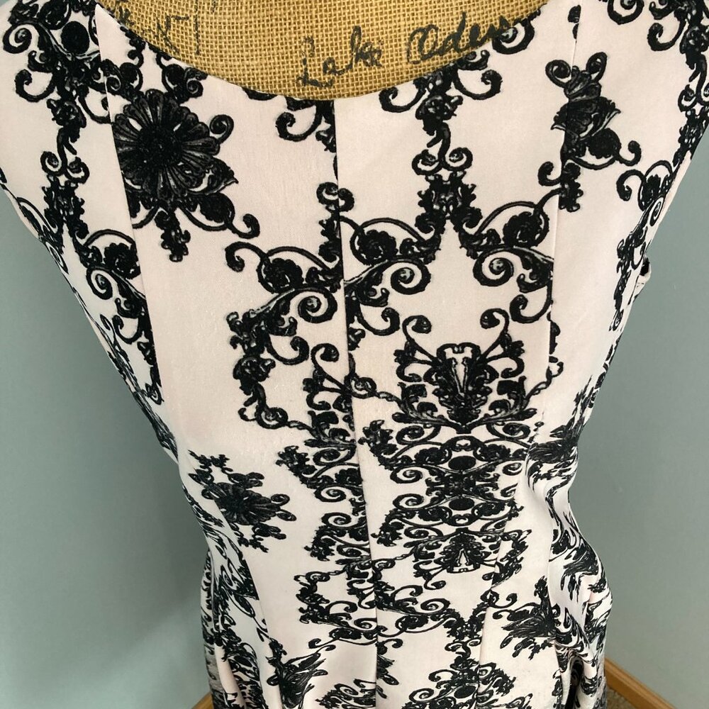 Danny & Nicole Dress Women Size 14 Black Gray Pink Fit & Flare - Picture 4 of 14
